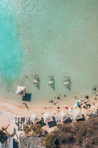 High angle view of beach