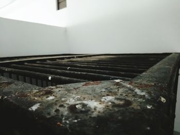 Close-up of rusty metal wall