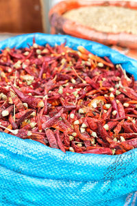 Close-up of red chili peppers