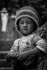 Portrait of cute boy wearing costume