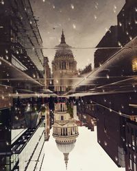 Low angle view of big ben against sky at night