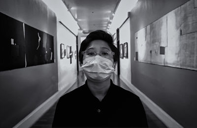 Portrait of man wearing surgical mask