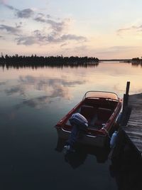 Scenic view of calm lake against sky