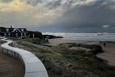 View of sea against cloudy sky