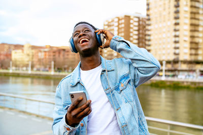 Young man using smart phone