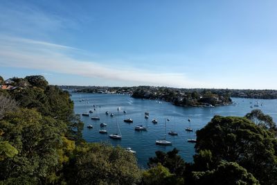 High angle view of sea against sky