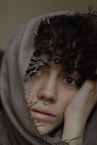 Close-up portrait of young woman