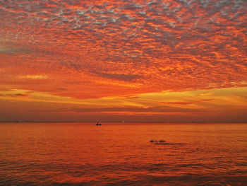 Scenic view of sea during sunset