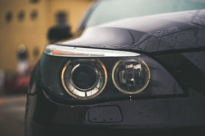 Close-up of old vintage car