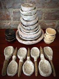 Close-up of objects on table