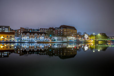 Trollhättan's town in the evening in winter