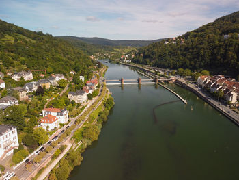 Heidelberg skyline aerial view from above skyline aerial view of old town river