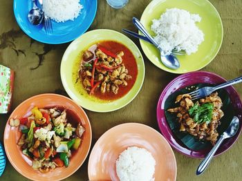 Close-up of food served in plate