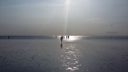 Scenic view of sunset over sea