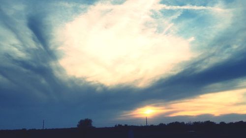 Scenic view of landscape against cloudy sky