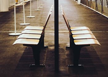 Empty chairs in a room