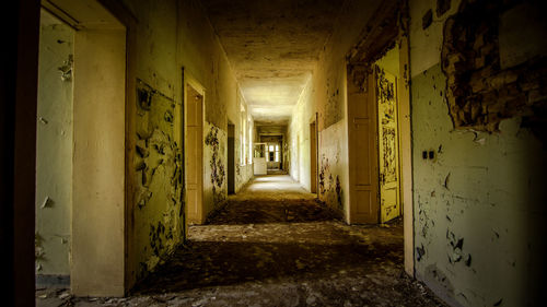 Corridor in abandoned building