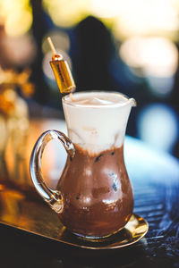 Close-up of drink on table