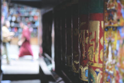 Close-up of vintage for sale at store