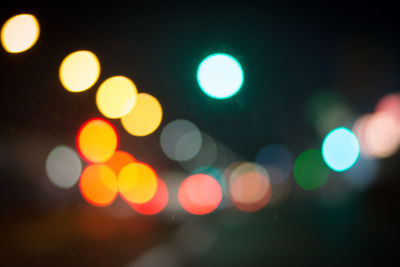 Defocused image of illuminated lights