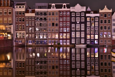 Full frame shot of illuminated building at night