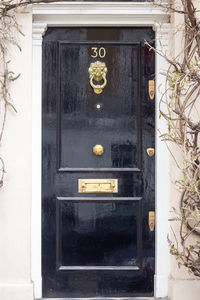 Close-up of closed door of building