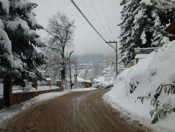 Snow covered road in winter