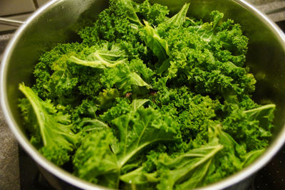 High angle view of vegetables in bowl