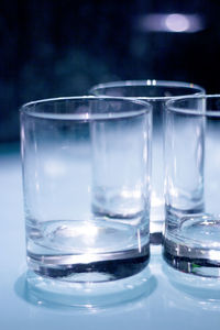 Close-up of water in glass on table