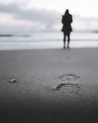 Surface level of water on beach