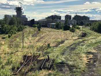 Panoramic shot of buildings against sky
