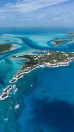 Aerial view of sea against sky