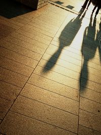 High angle view of shadow on the floor