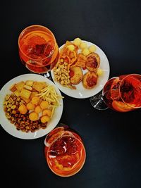 High angle view of fruits on table