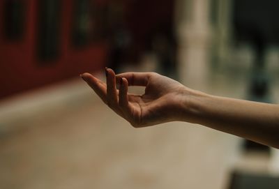 Cropped image of woman gesturing