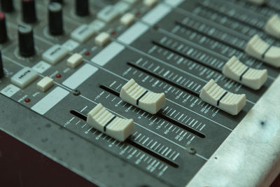 Close-up of sound mixer