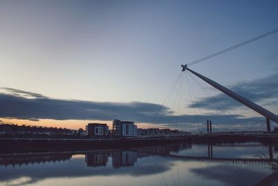 Scenic view of river against sky during sunset
