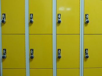 Close-up of yellow closed door
