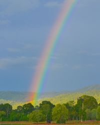 Scenic view of rainbow against sky