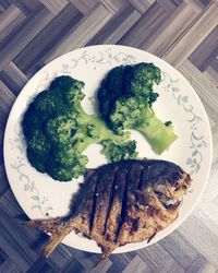 High angle view of meal served in plate