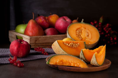 Close-up of fruits on table