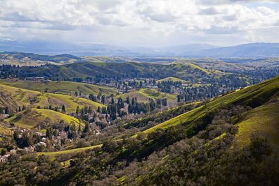 High angle view of landscape against sky