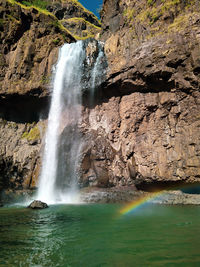 Scenic view of waterfall