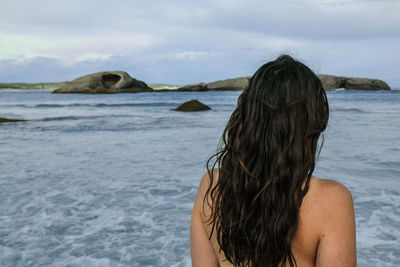 Woman looking at sea