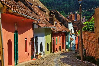 View of residential buildings in city