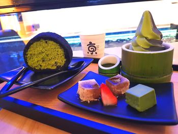 Close-up of food on table