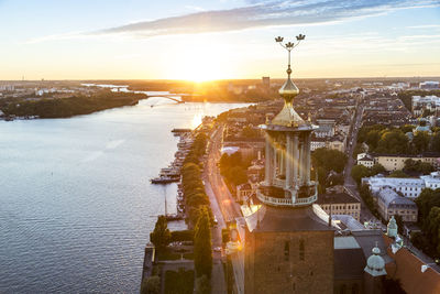 Stockholm cityscape with stockholm city hall, sweden