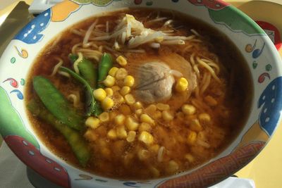 Close-up of soup in bowl