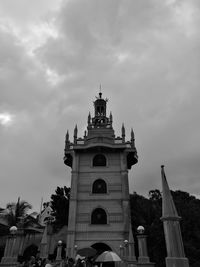 Low angle view of historical building against cloudy sky