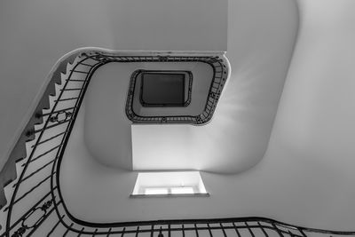 Low angle view of spiral staircase